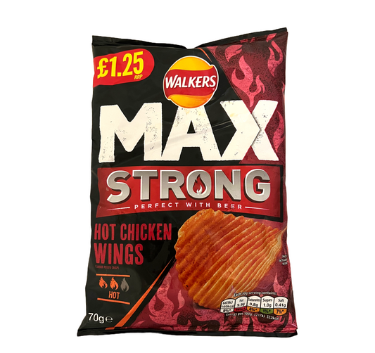 British Walkers Max Hot Chicken Wings Flavor 70g